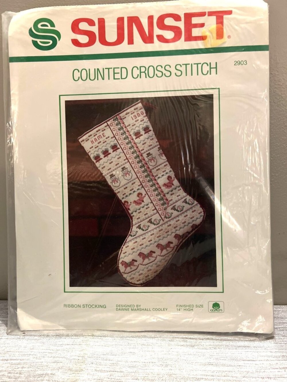 Sunset Counted Cross Stitch Christmas Ribbon Stocking Kit #2903 Holiday